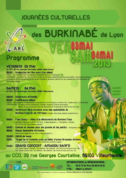 9e édition des journées culturelles des burkinabé à Lyon le 3 et 4 mai 2013