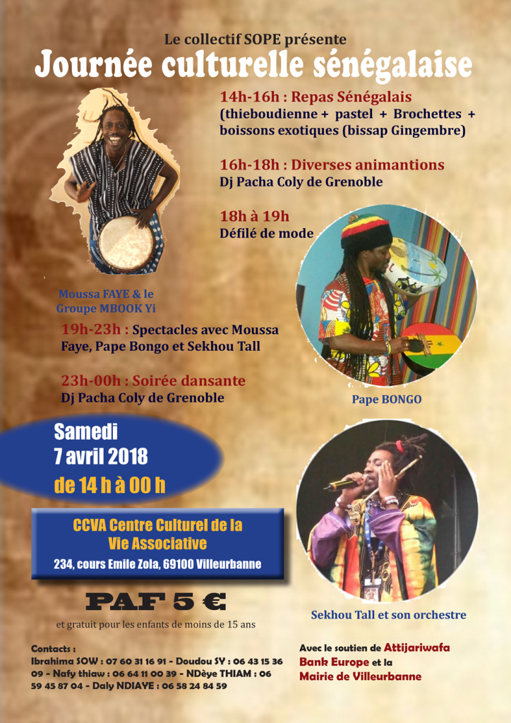 [SENEGAL] SOPE organise sa journée culturelle annuelle le Samedi 7 avril 2018