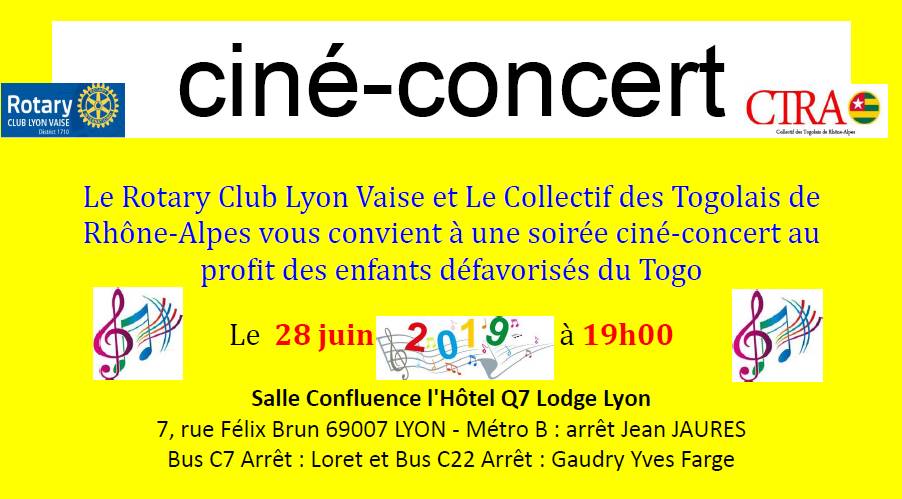 [TOGO] Le Rotary et le CTRA organisent un concert caritatif au profit des enfants défavorisés au Togo le 28 juin à Lyon