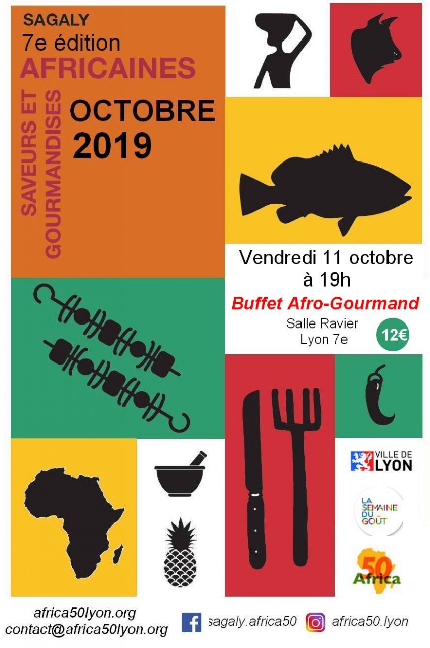 [SAGALY] Buffet Afro-Gourmand Voyage culinaire Vendredi 11 octobre 2019 à Lyon