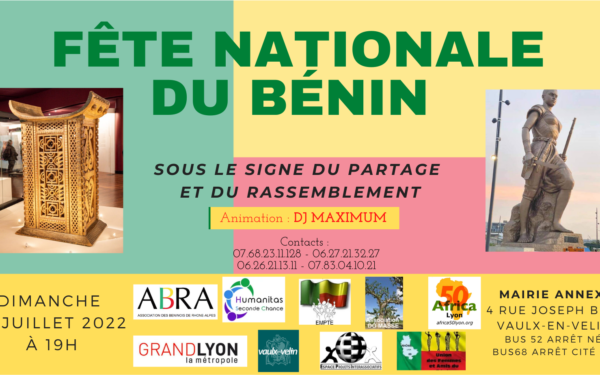[BENIN] Les associations béninoises de Lyon célèbreront la 62e fête d’indépendance dimanche 31 juillet 2022