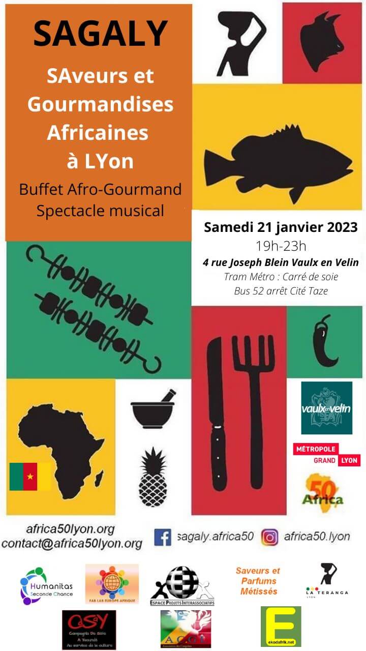 [CULTURE] Voyage culinaire spécial Cameroun (Buffet Afro-Gourmand – Spectacle Musical – Performance Artistique) SAGALY samedi 21 janvier 2023 à Vaulx (69)