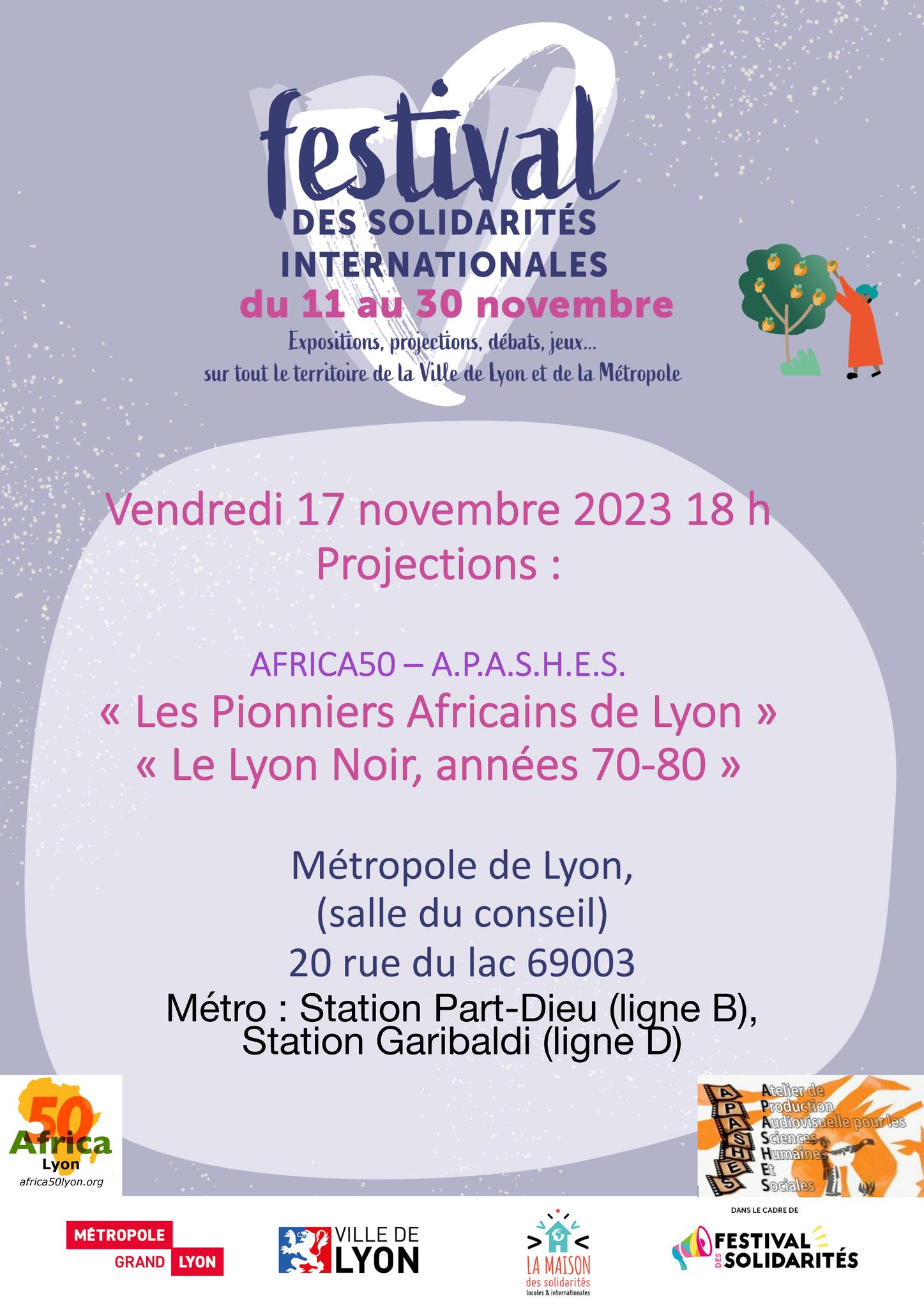[CINE-DEBAT] Africa50 et Apashes présentent « Subsahariens en Métropole : migrations et solidarités » au Festival des Solidarités vendredi 17 novembre 2023 à Lyon