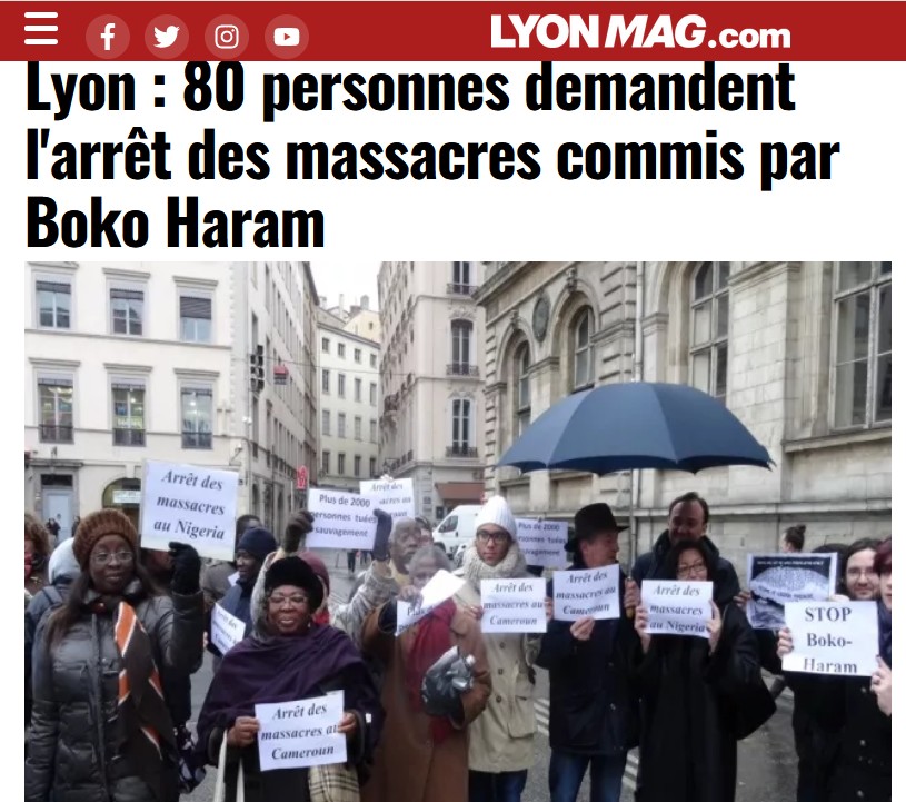 [PRESSE] « Lyon : 80 personnes demandent l’arrêt des massacres commis par Boko Haram » (LyonMag.com)