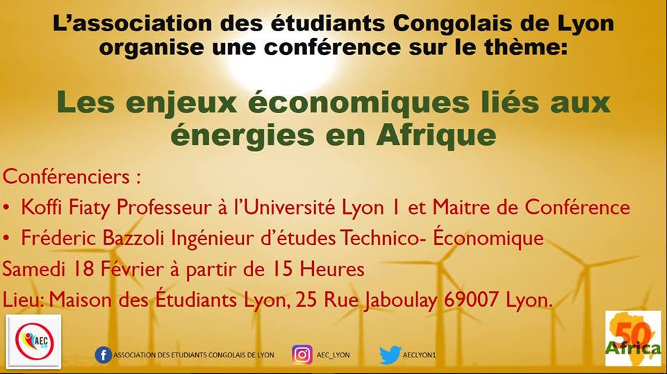 les étudiants congolais (AEC) organisent une conférence : Les enjeux économiques liés aux énergies en Afrique