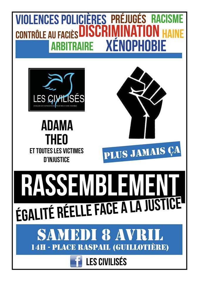 [DROITS] Très peu de monde au Rassemblement pour une « égalité réelle face à la justice » ce 8 avril 2017 à Lyon