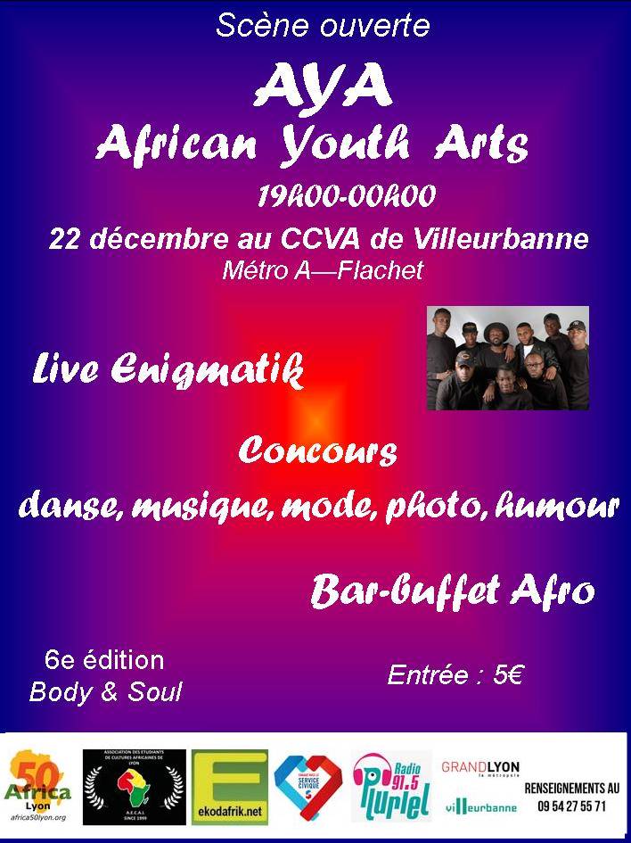 [JEUNESSE] AYA (African Youth Arts) c’est le rendez-vous de la jeunesse, une scène ouverte vendredi 22 décembre au CCVA