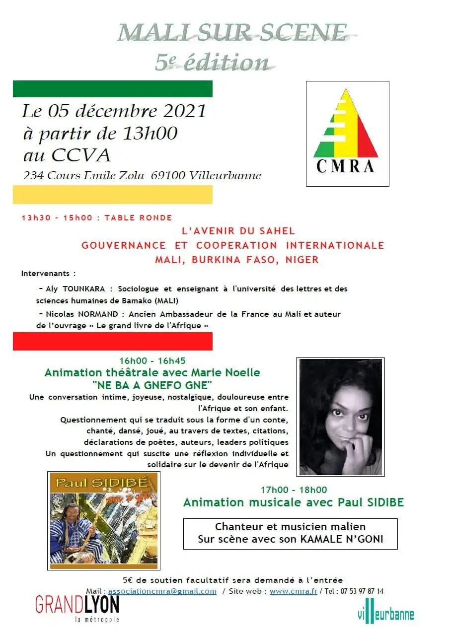 [ASSOCIATION] 5e édition de Mali sur Scène  organisé par le CMRA à Villeurbanne  dimanche 5 décembre