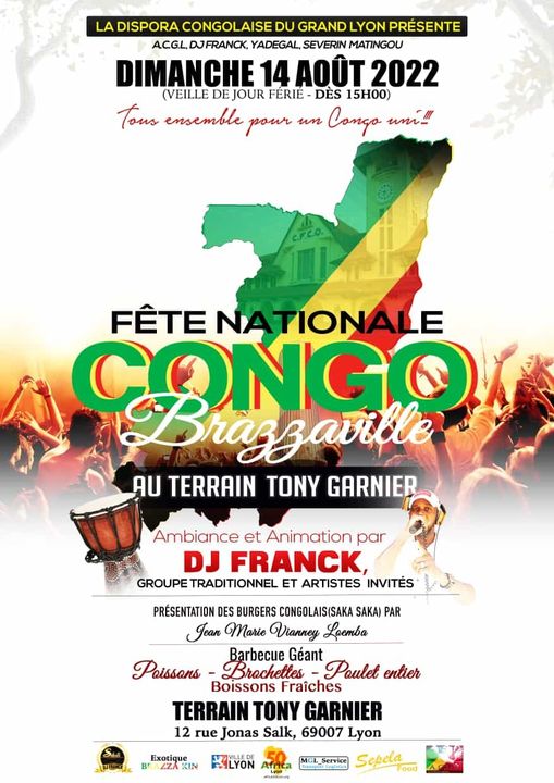 [CONGO] L’ACGL vous convie à participer à un moment convivial à l’occasion de la fête nationale dimanche 14 août 2022 à Lyon