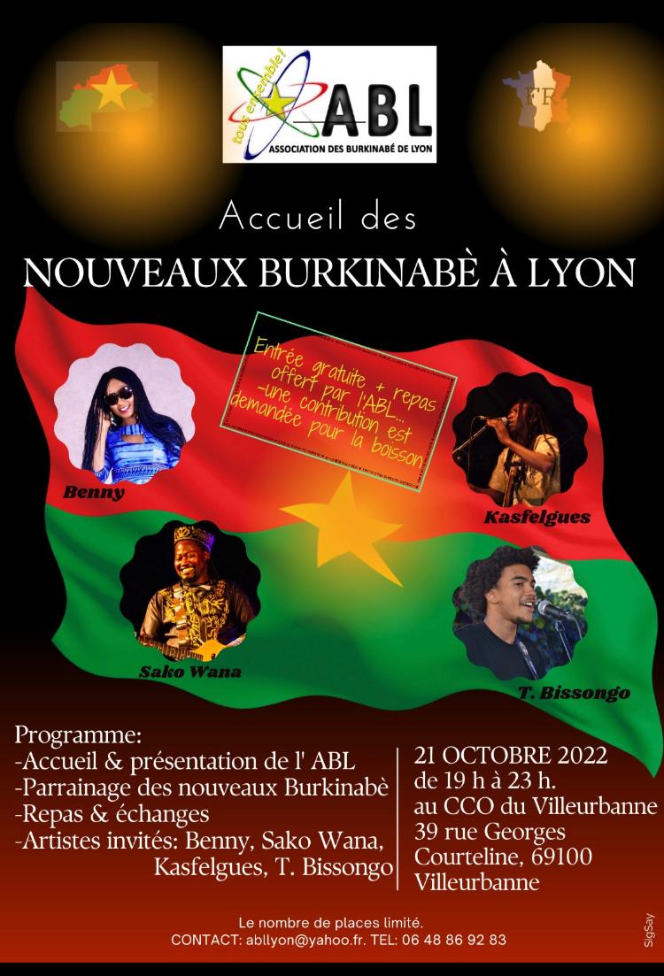 [BURKINA] L’ABL accueille les nouveaux Burkinabè et ami(e)s du Burkina Faso à Lyon vendredi 21 octobre 2022
