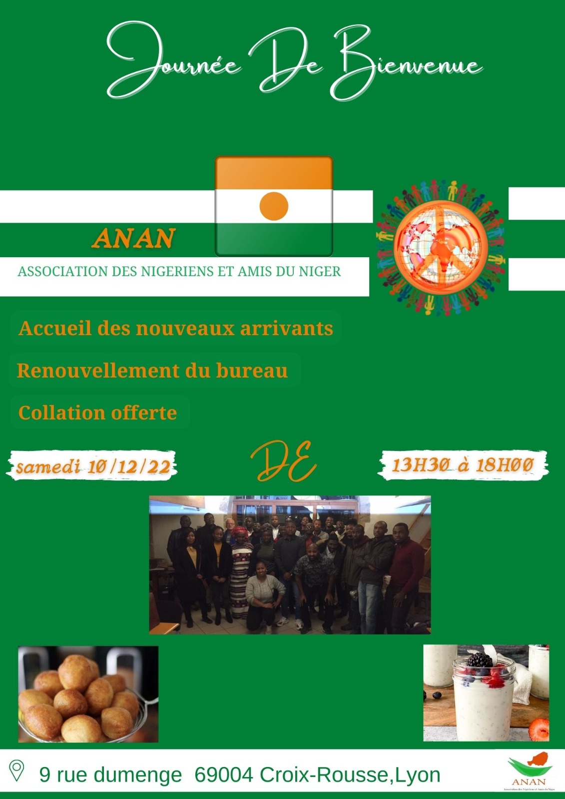 [NIGER] Journée d’accueil des nouveaux et Assemblée Générale de l’ANAN à Lyon samedi 10 décembre 2022