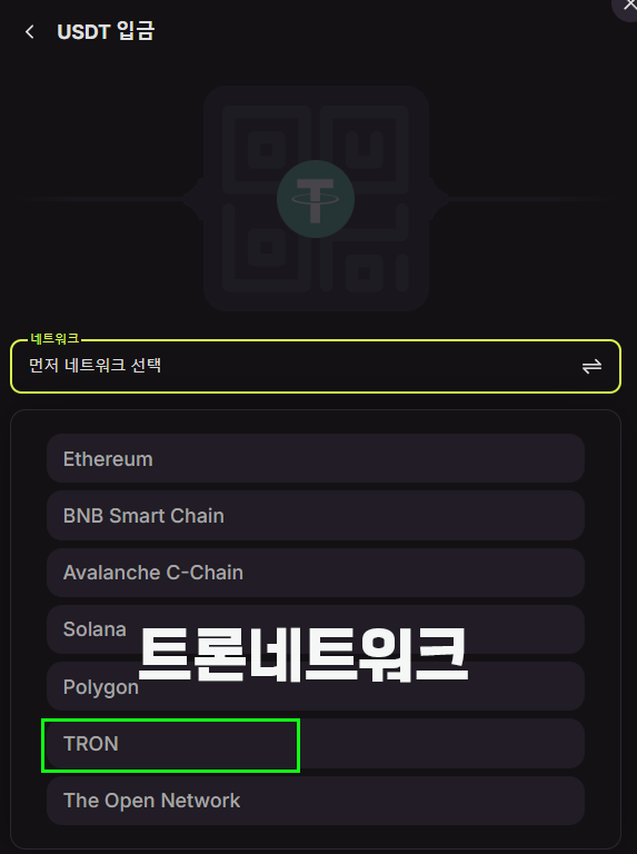 네트워크 트론 선택